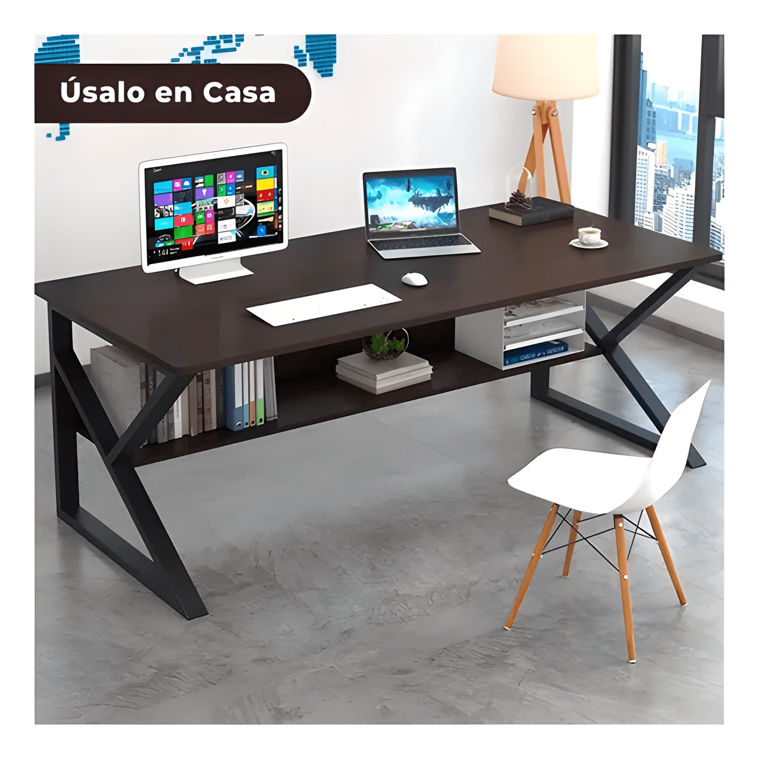 Mesa escritorio de metal moderna compacta y resistente #2-2