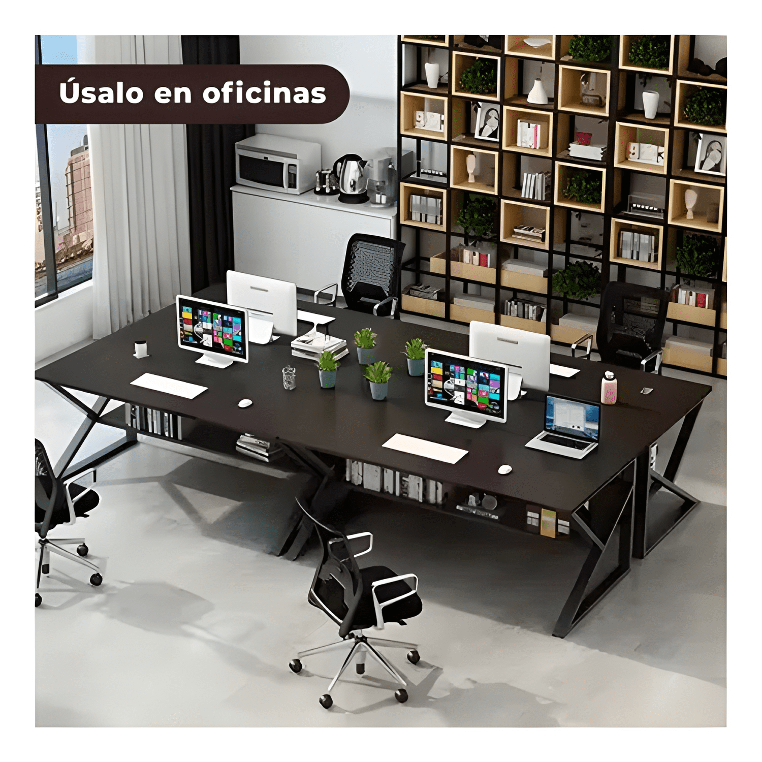 Mesa escritorio de metal moderna compacta y resistente #2-3