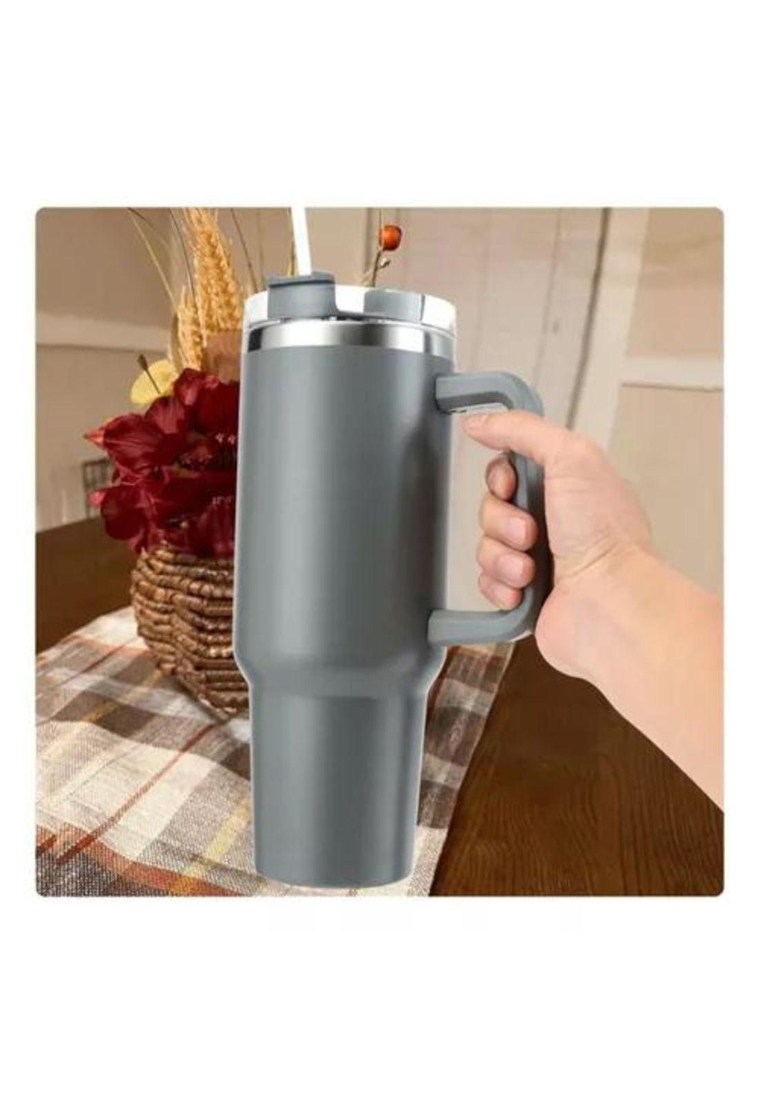Vaso Mug Termo Térmico - 1.2 Litros, Acero Inoxidable, Frío y Calor, Color Blanco-3