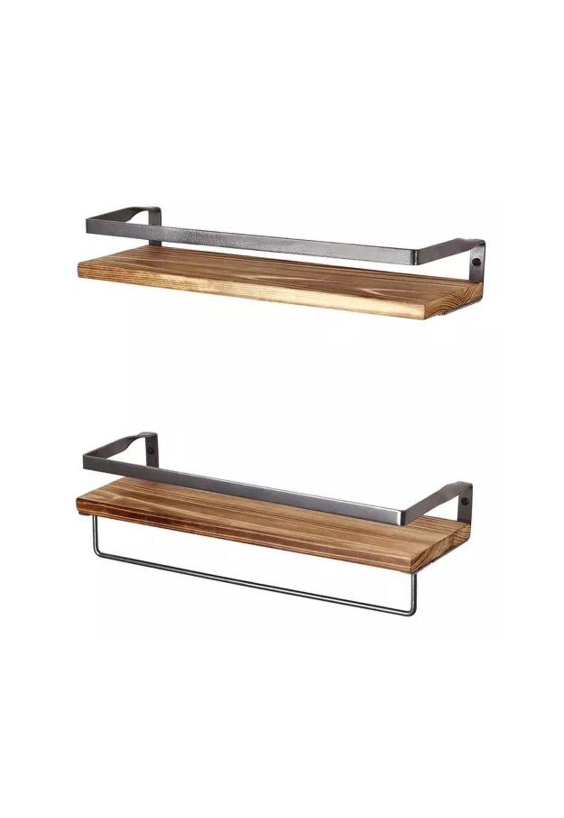 Repisas Flotantes de Madera Modernas Multipropósito Kit 2 Café-1