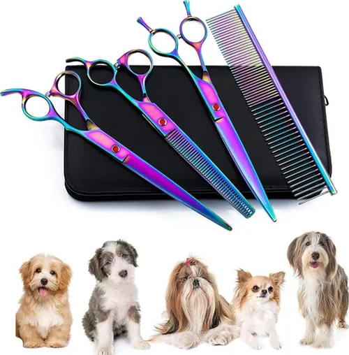 Set 3 tijeras corte pelo mascota + peine-0