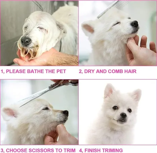 Set 3 tijeras corte pelo mascota + peine-1