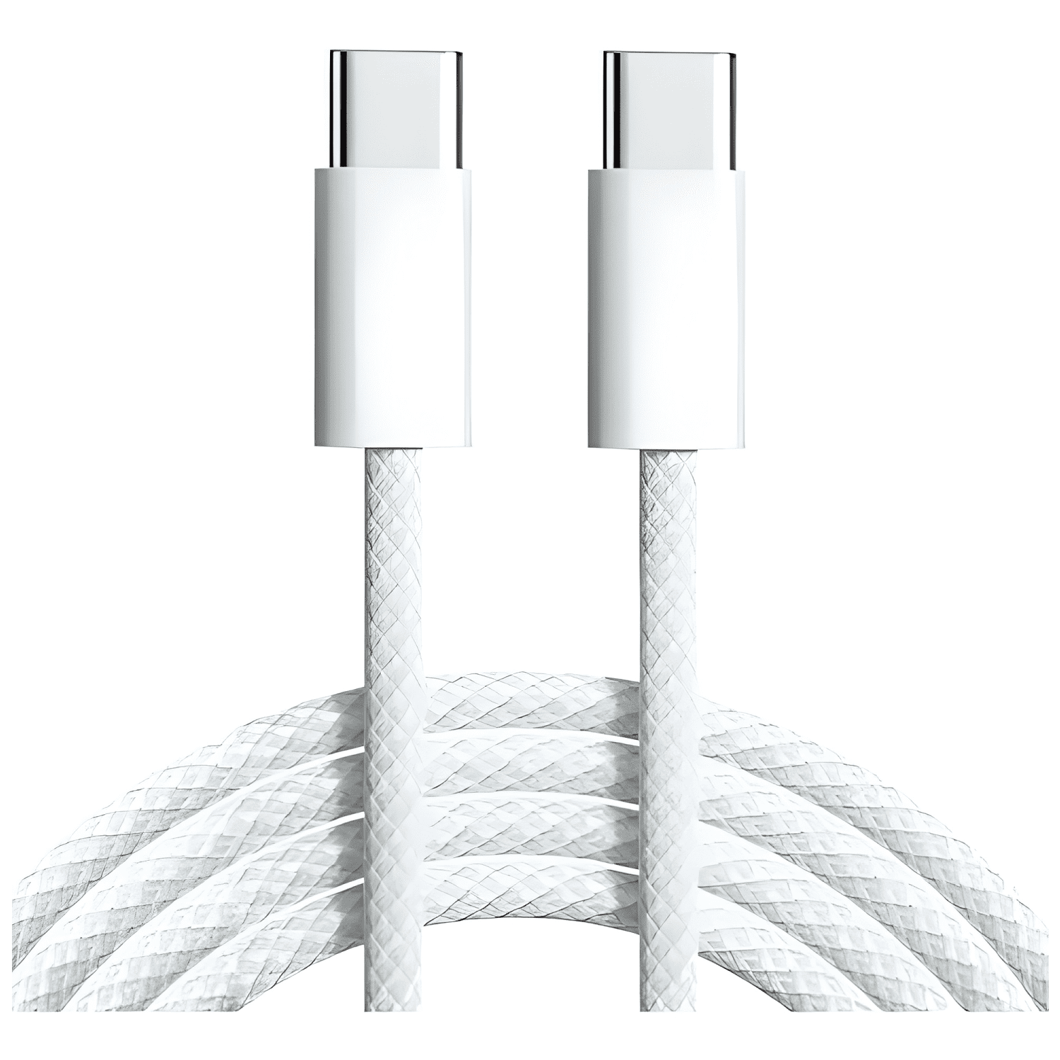 Cable tipo-c a tipo-c, 2m, 60w, trenzado Blanco-0
