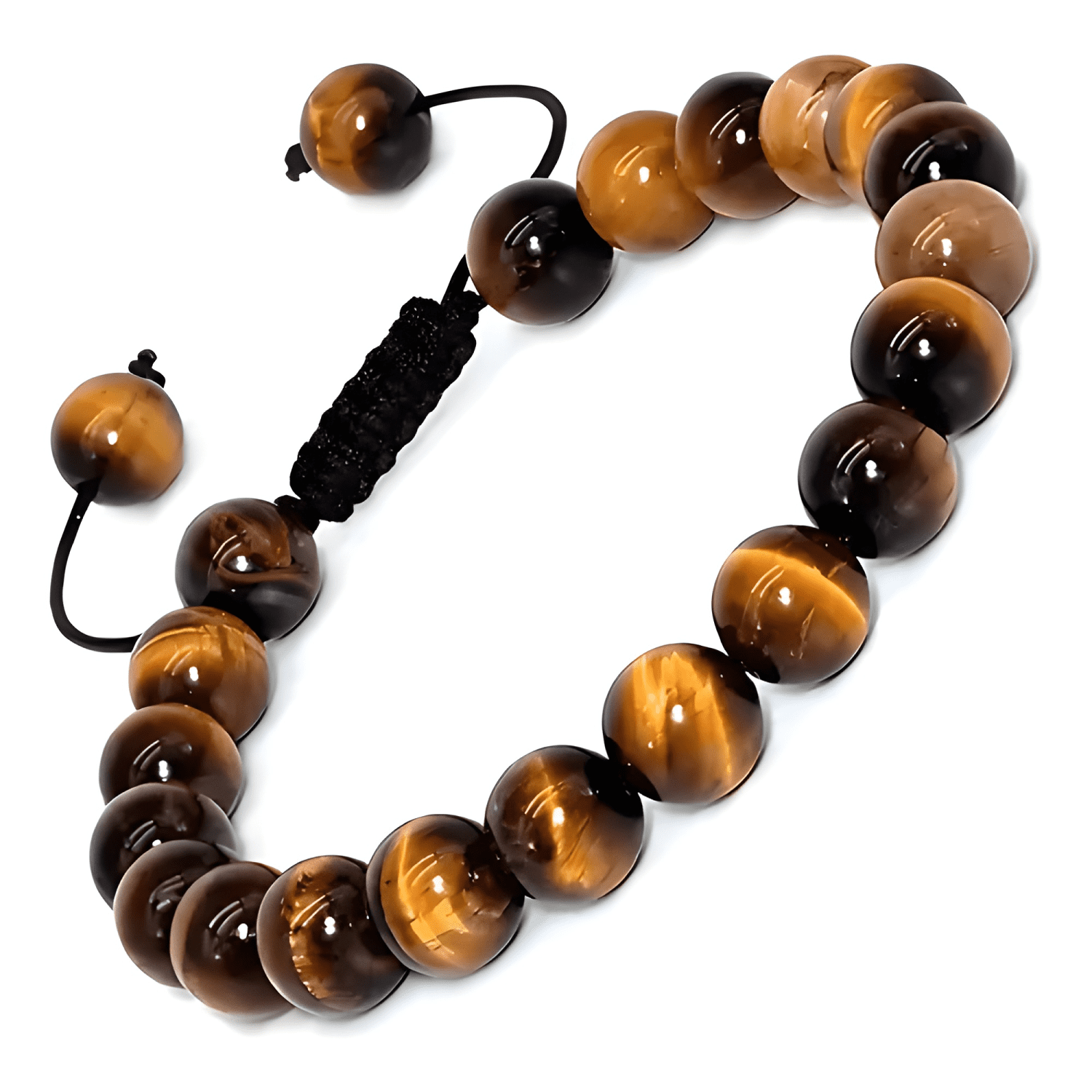 Pulsera ojo de tigre ajustable piedra natural unisex para-0