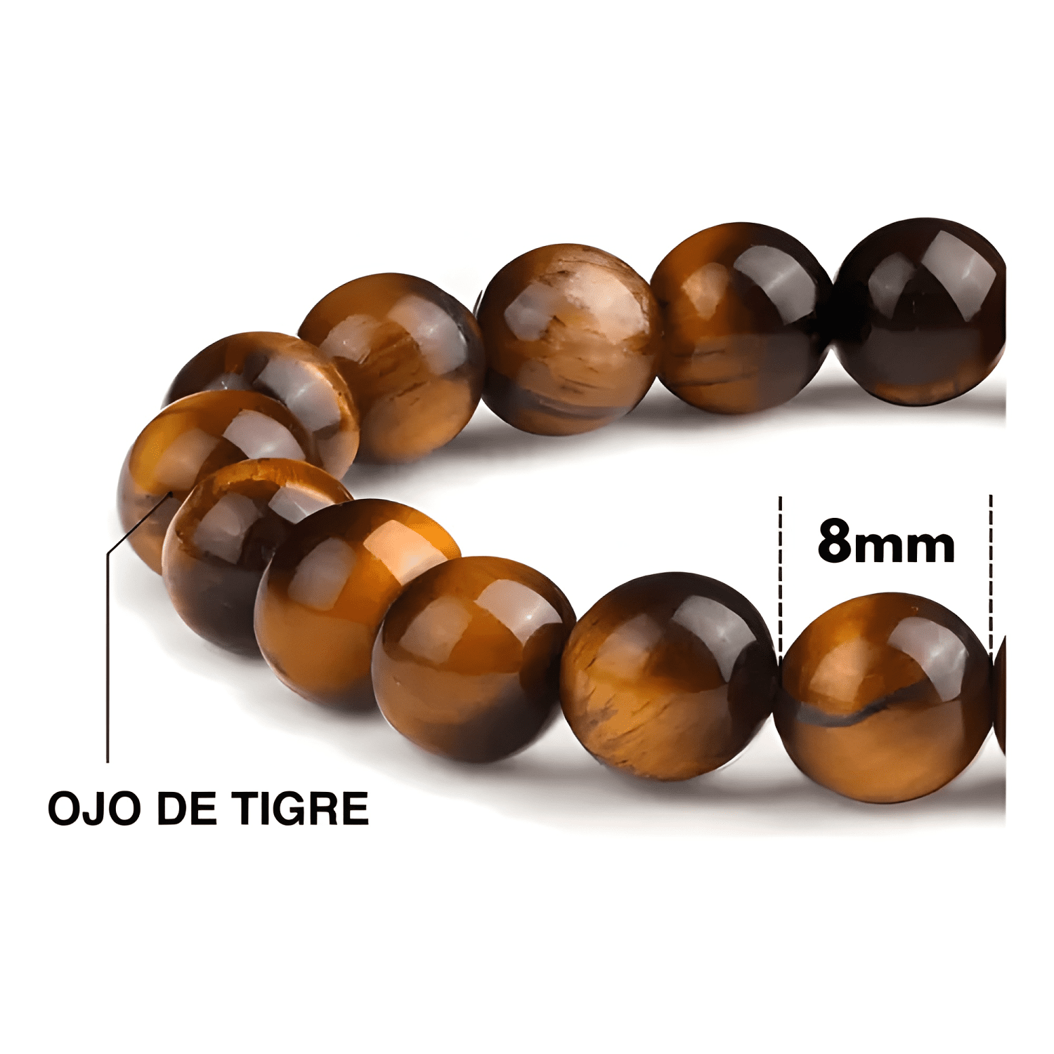 Pulsera ojo de tigre ajustable piedra natural unisex para-2