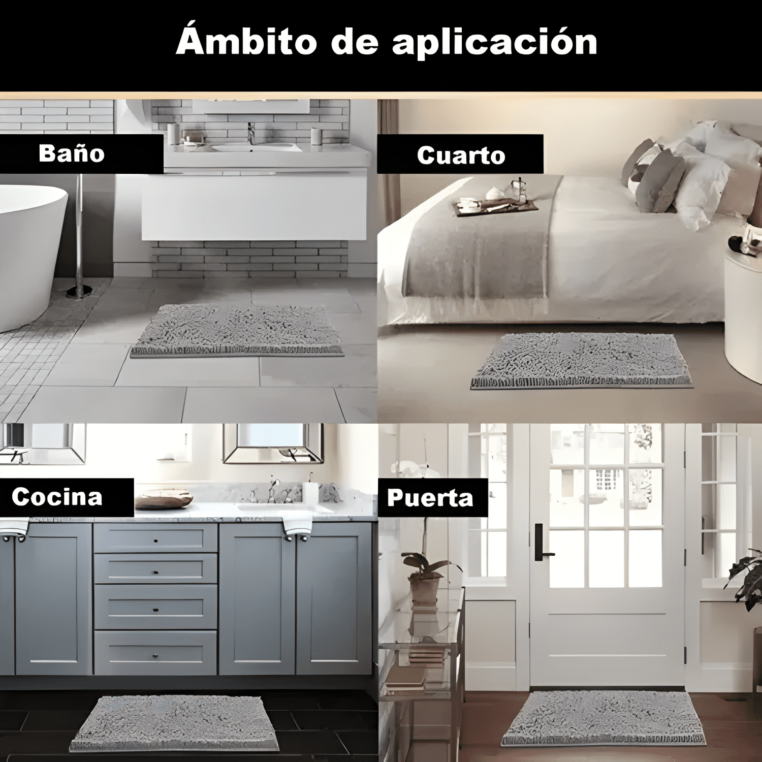 Alfombra Baño Microfibra 40x60cm Absorbente Ducha-4