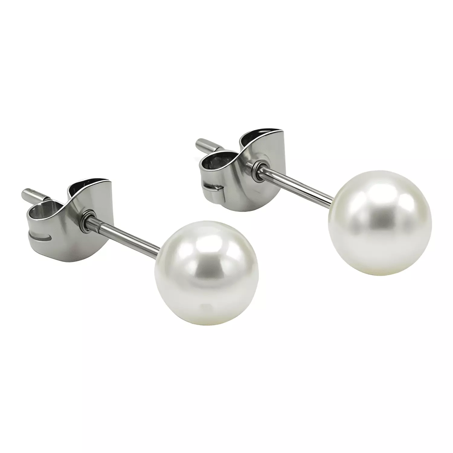 Aros Sascha Perla 5mm Titanio G23 Astm F136 20g Blanco #4-0