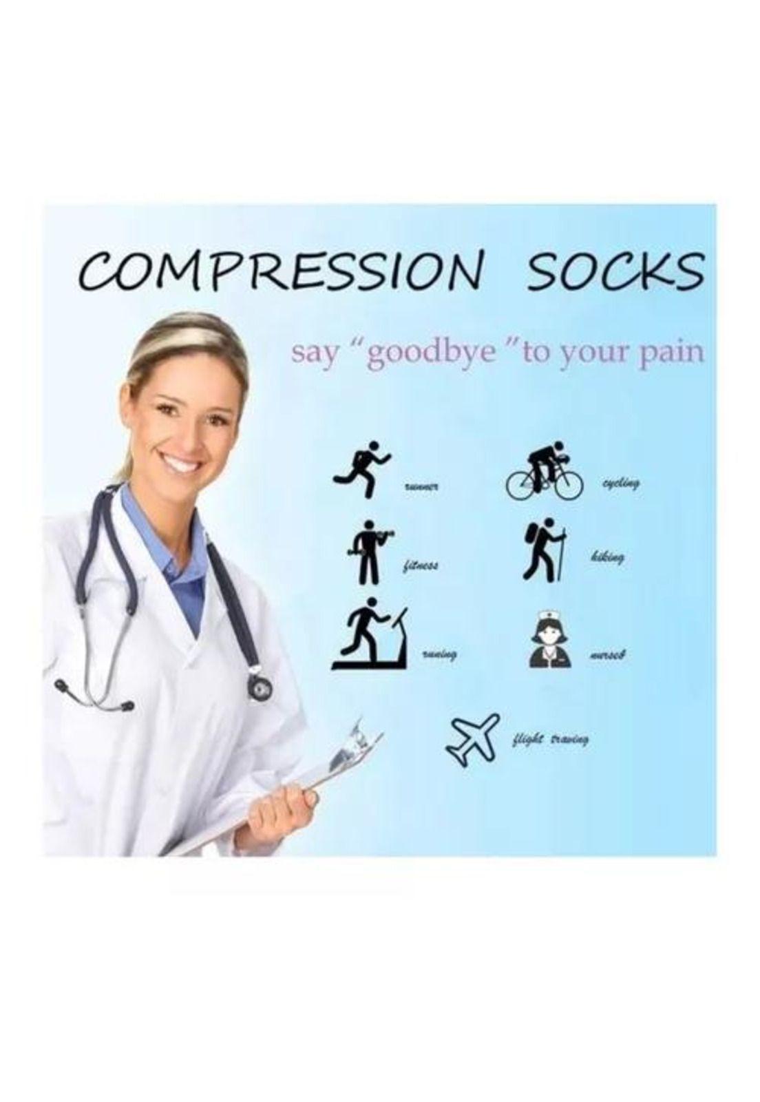 Pack de 6 pares de medias largas de compresión para varices, diseño multicolor-2
