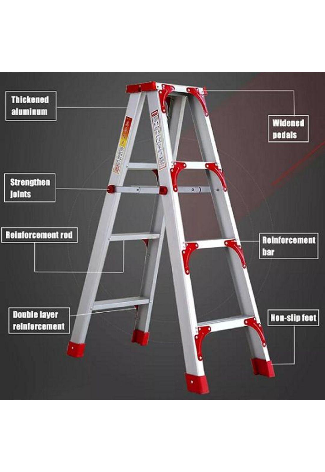 Escalera de aluminio ultra resistente color gris-2
