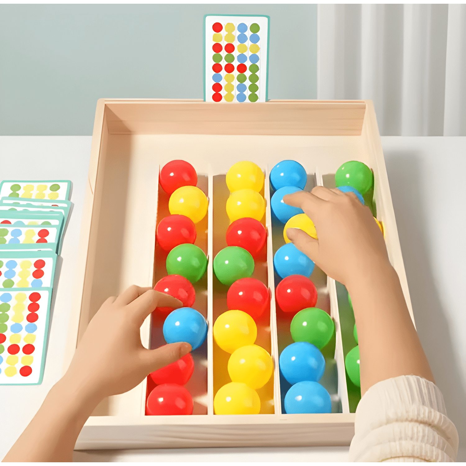 Juego didáctico de clasificación de pelotas por color-2