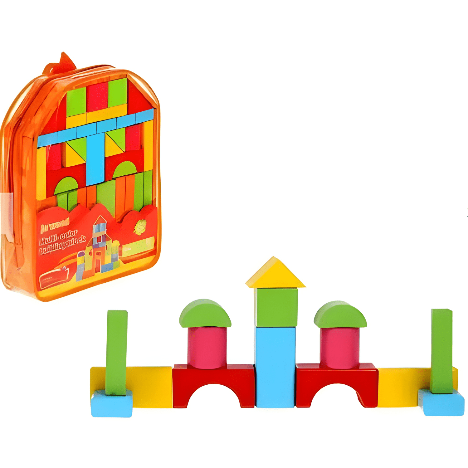 Mochila bloques de madera para niños juego didactico-0
