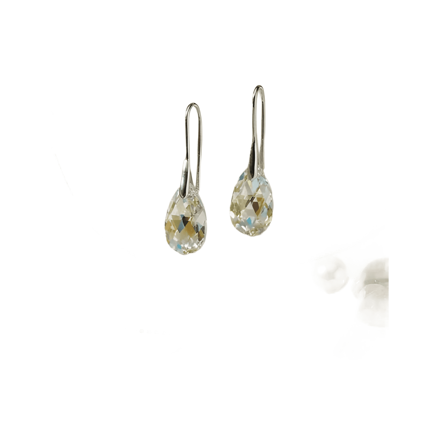 Aros De Plata 925 Cristal Swarovski Gota Aurora Boreale #12-0