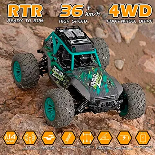 auto rc wind 1:14 36km/h azul aspor-1