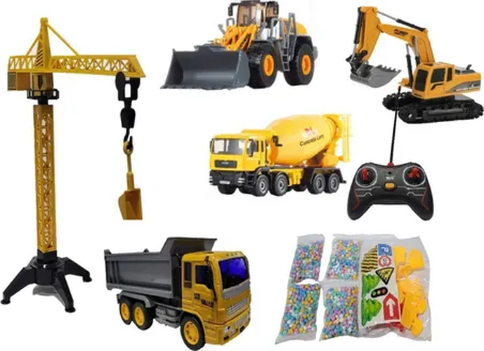set vehículos construcción rc escala-0