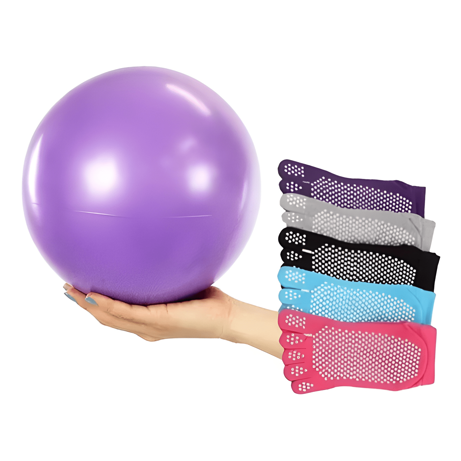 Pack balon 25cm + calcetin yoga +1 banda elasticada-0