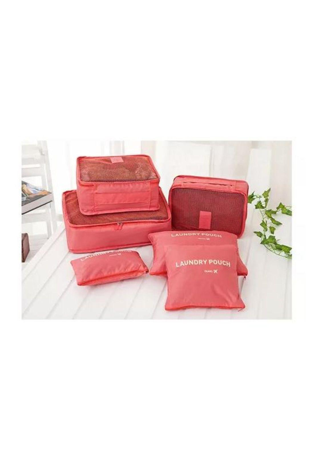 Set de 6 Organizadores de Equipaje de Viaje - Bolsa Ropa Interior - Color Naranja-5