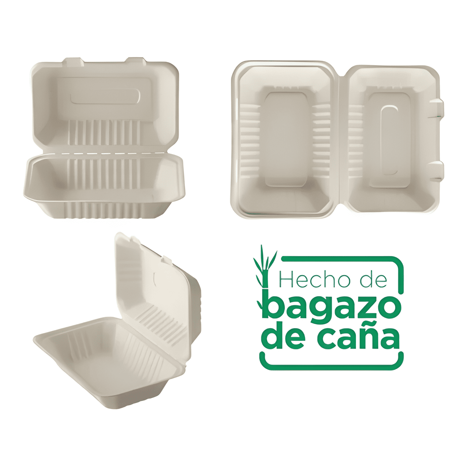 Envase biodegradable porta colación y comidas 50u-4