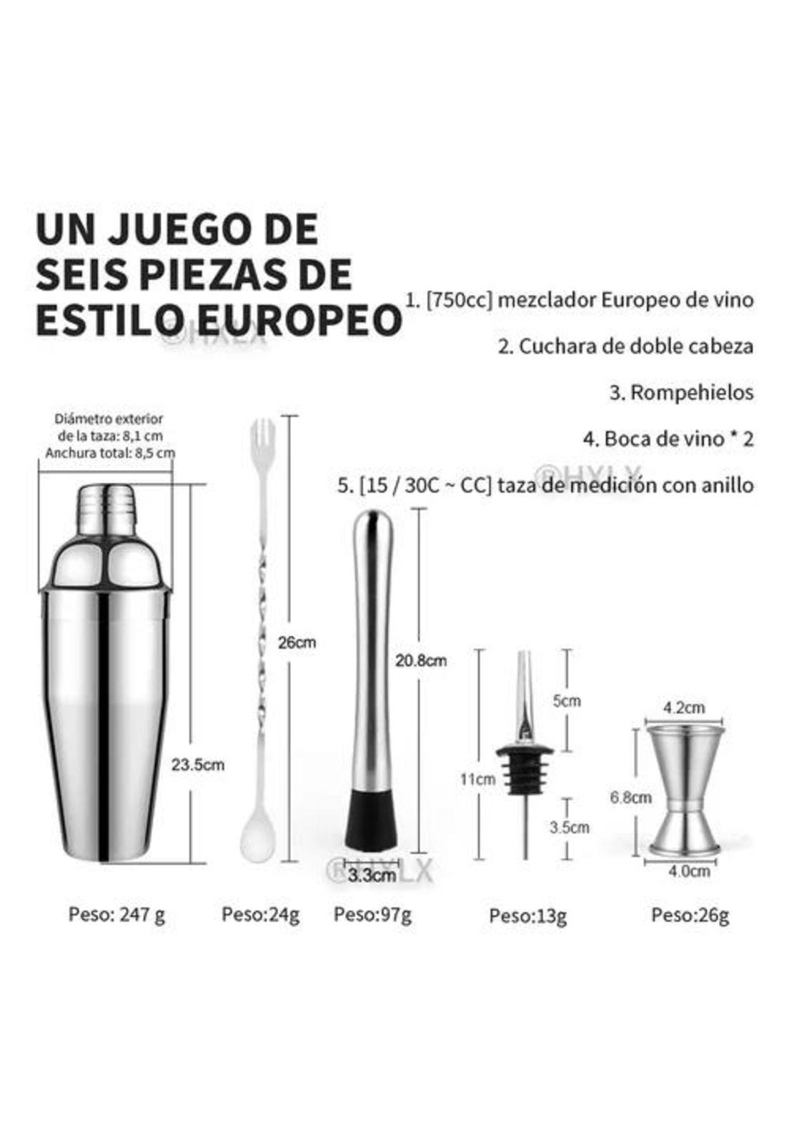Juego de cócteles para bar pub 6 piezas 750 ml-1