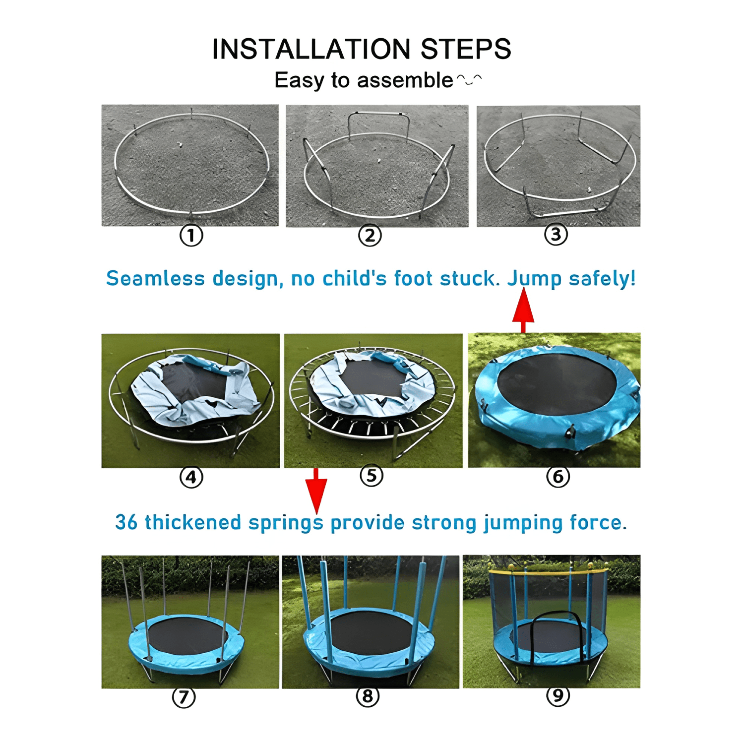 Cama elástica trampolín para niños 1,4 m-3
