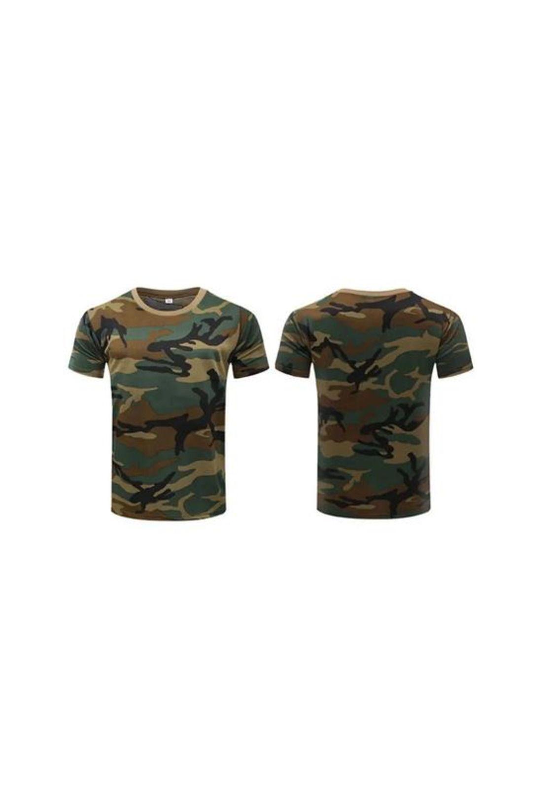 Polo Militar Airsoft, Trekking Camping, Color Woodland, Talla 3XL-0