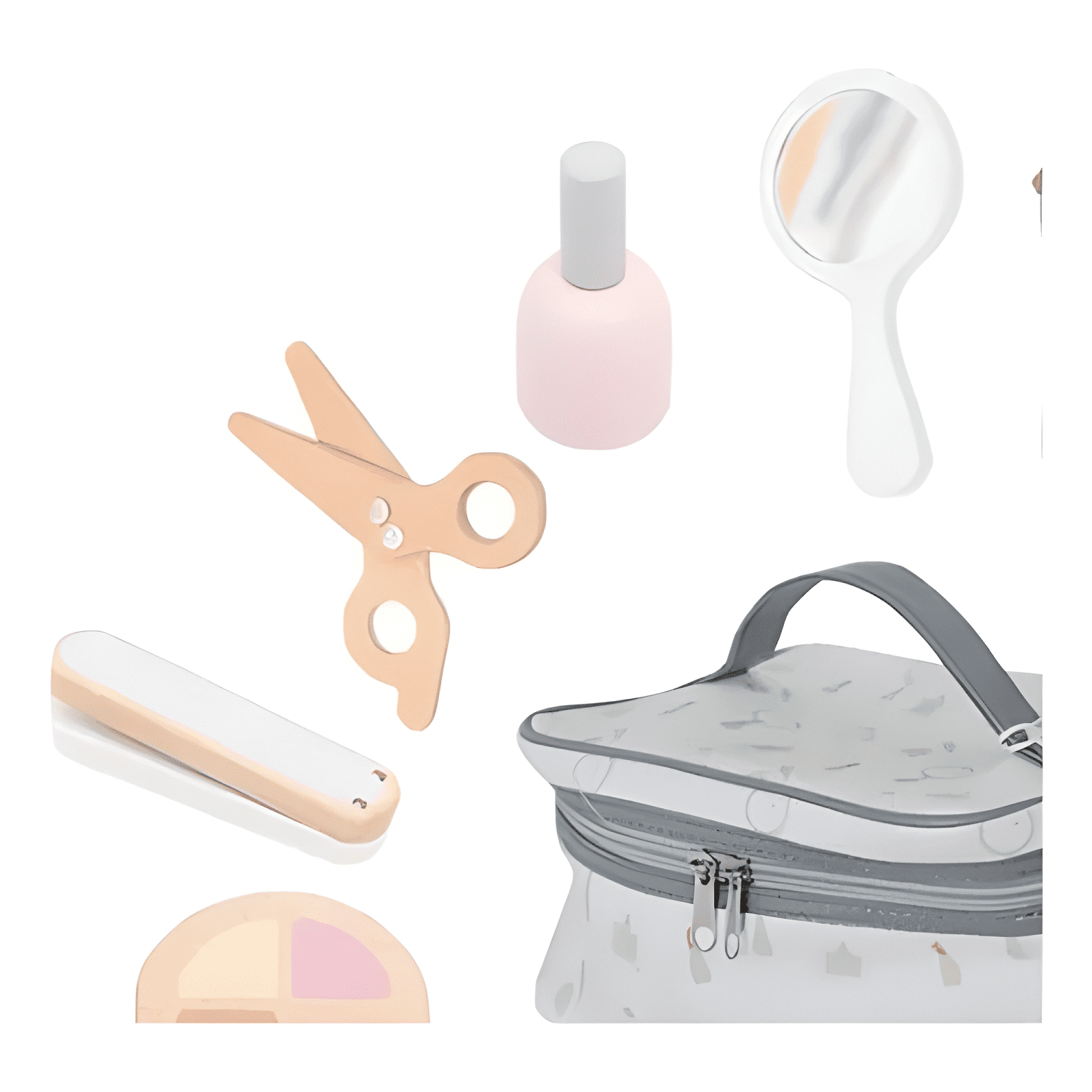 Juego de maquillaje y peluquería de madera para niña-3