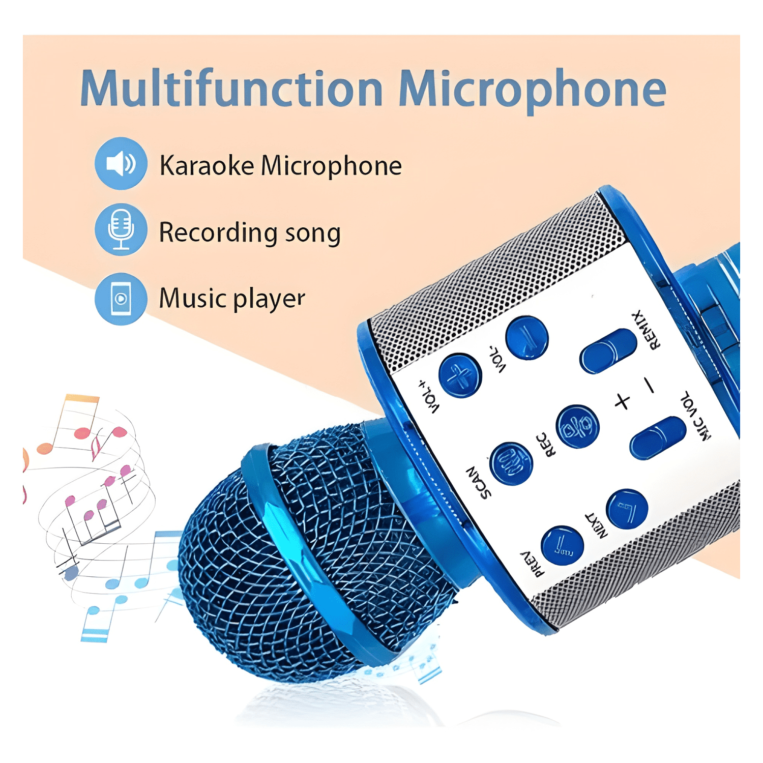 Microfono inalambrico karaoke bocina bluetooth Rosa dorado-2
