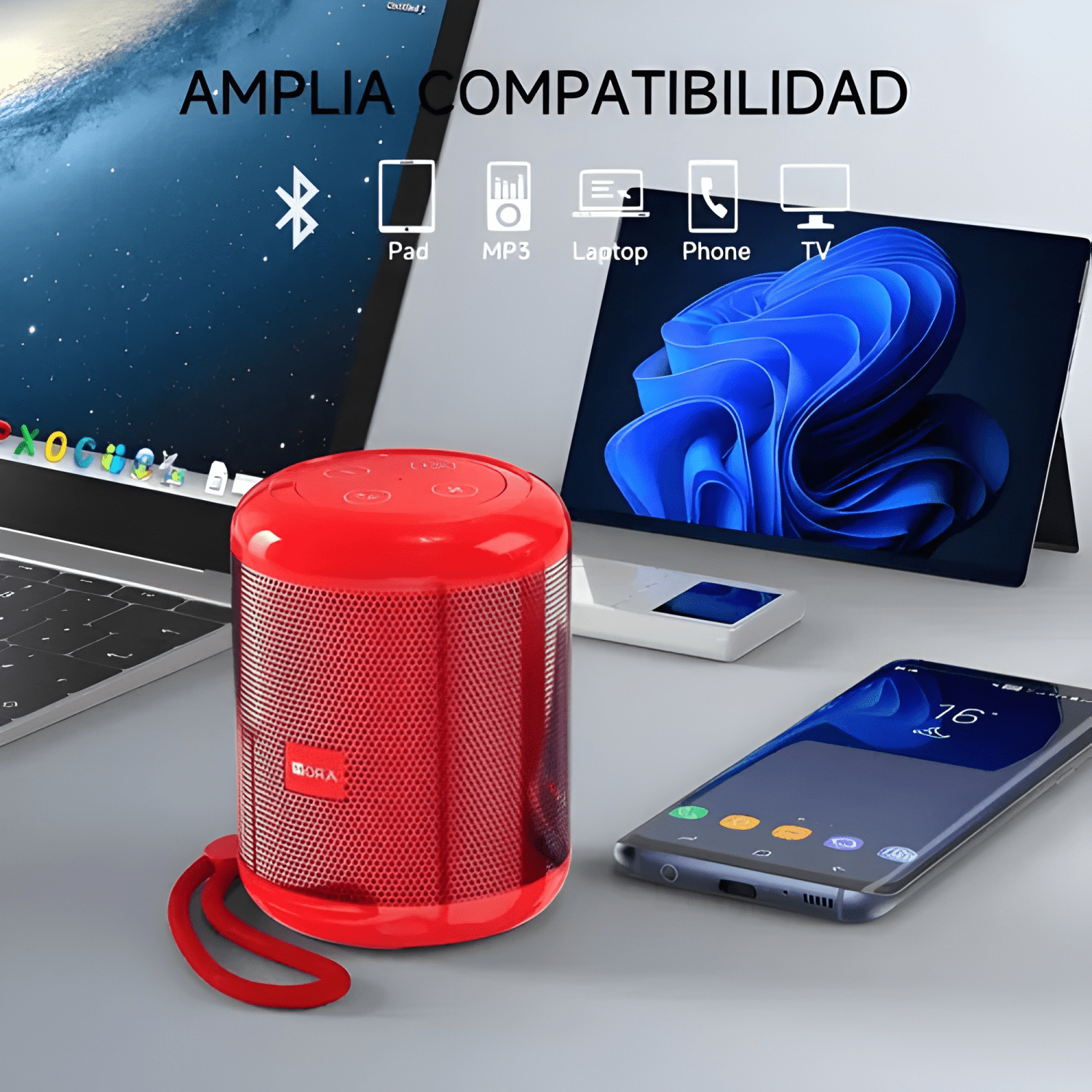Mini bocina portátil bluetooth inalámbrica altavoz estéreo-2