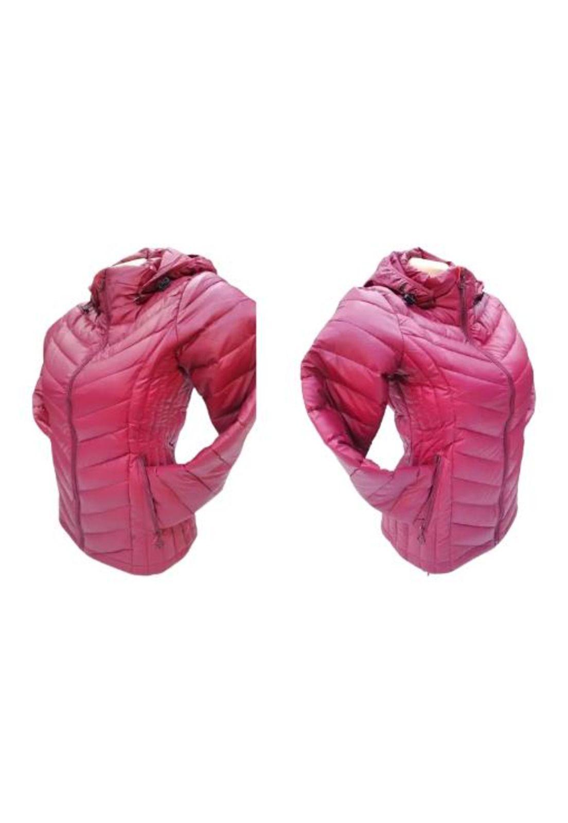 Chaqueta 3/4 Corta Mujer Engomada Térmica, Envío Rápido, Bordó, Talla M-2
