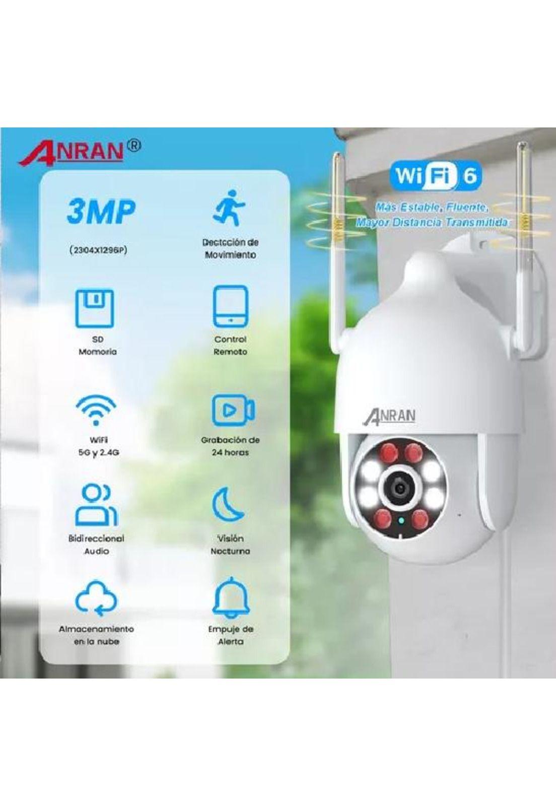 Cámara de Seguridad WiFi IP con Alarma Visión Nocturna 3MP Blanca-4