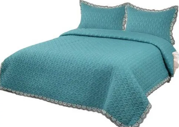 cubrecama verano 2 plazas quilt algodón bordado-1