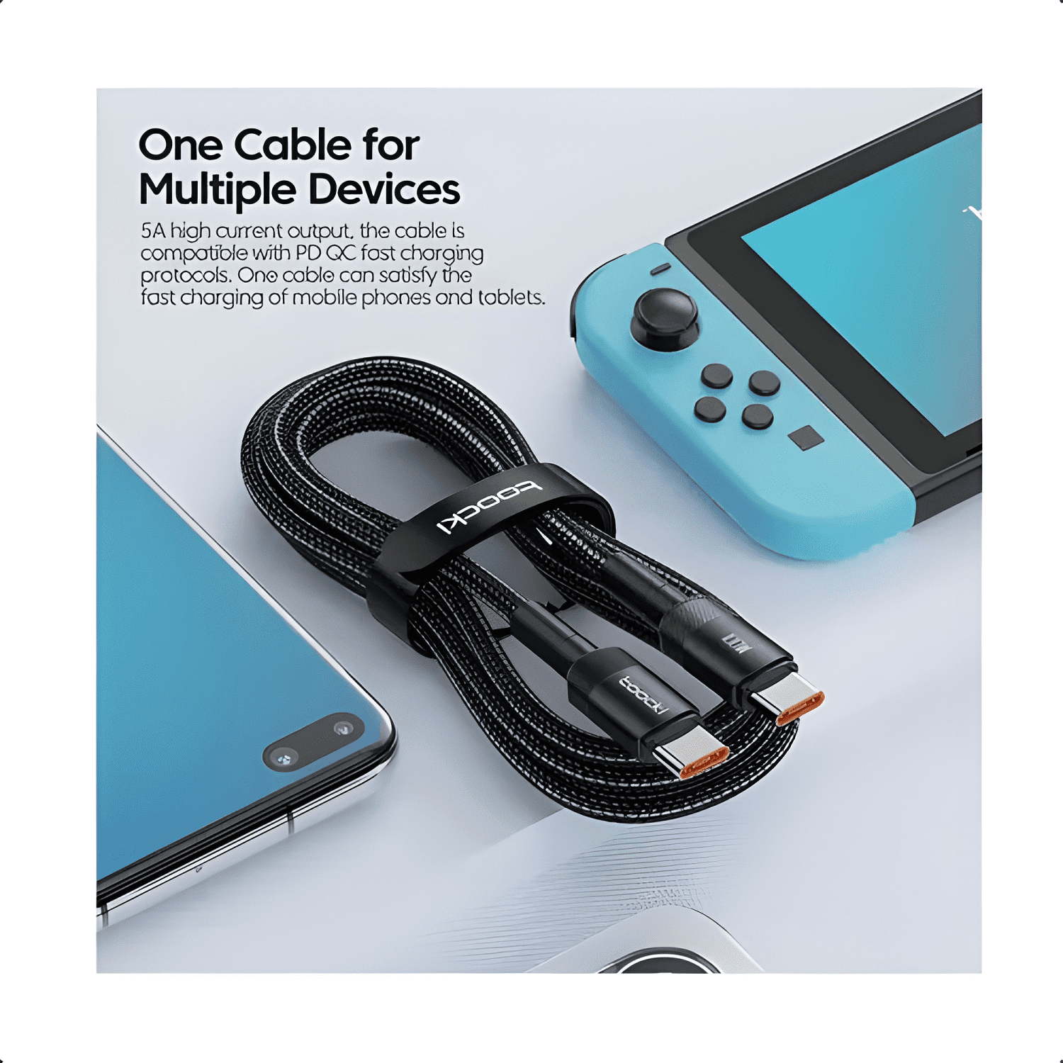 Cable carga rápida 100w qc 3.0 USB tipo c toocki PD 1 #2-2