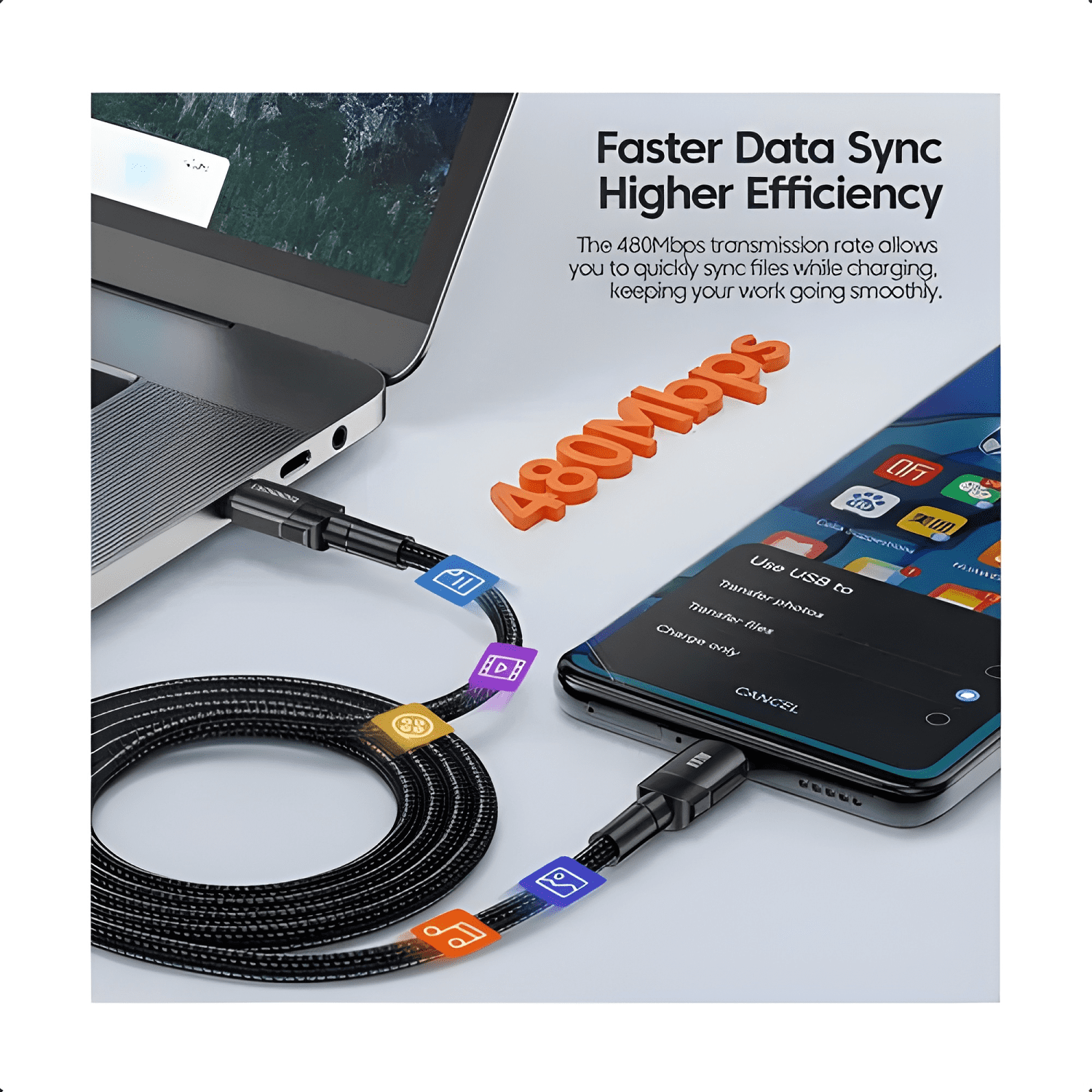 Cable carga rápida 100w qc 3.0 USB tipo c toocki PD 1 #2-3