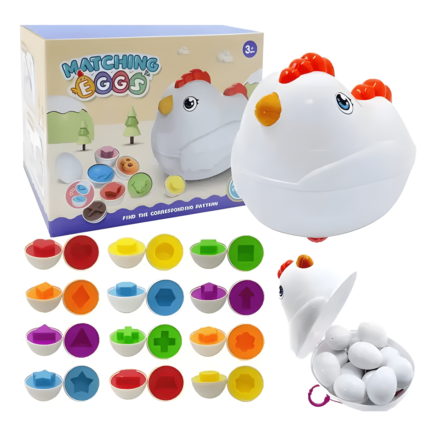 Juego didáctico gallina huevos de encaje niños #5-0