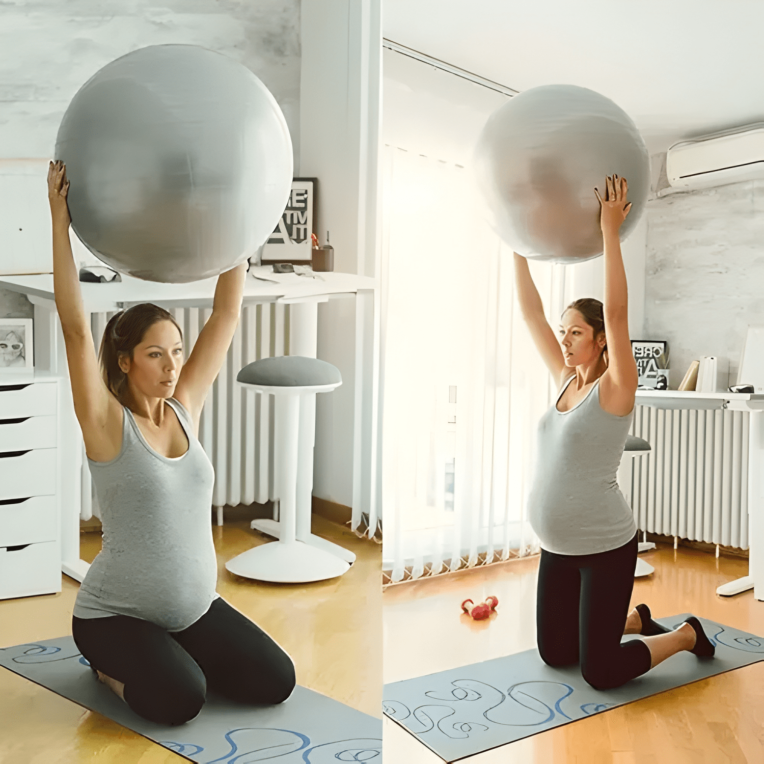 Pelota yoga 55cm cuperstorecl antiexplosión Gris oscuro-3
