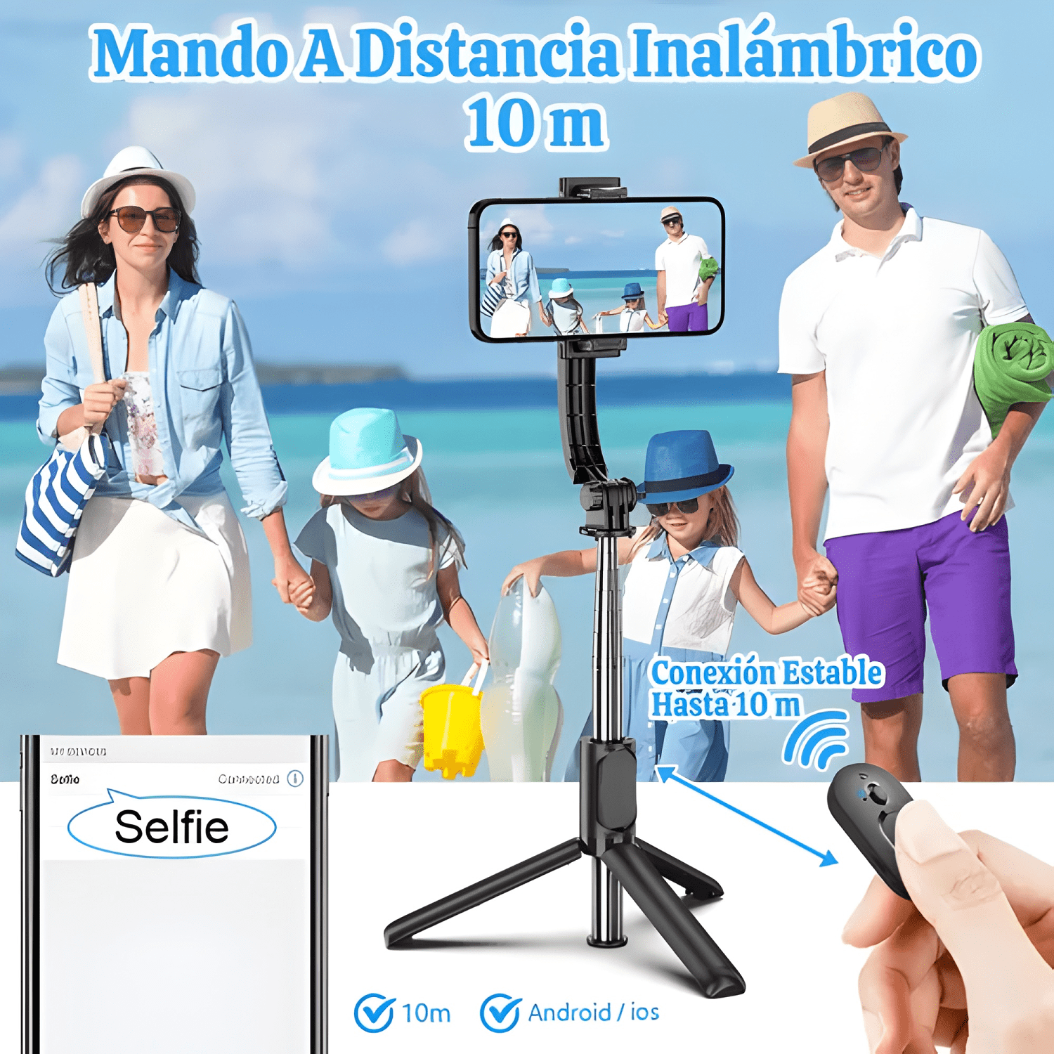 Palo Selfie Para Móvil Con Luz Trípode Bluetooth #25-4
