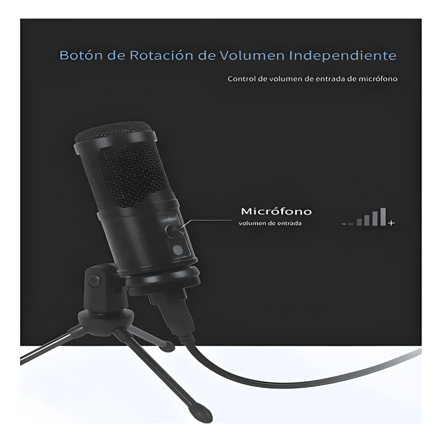 Micrófono condensador dinámico cardioide Negro-4