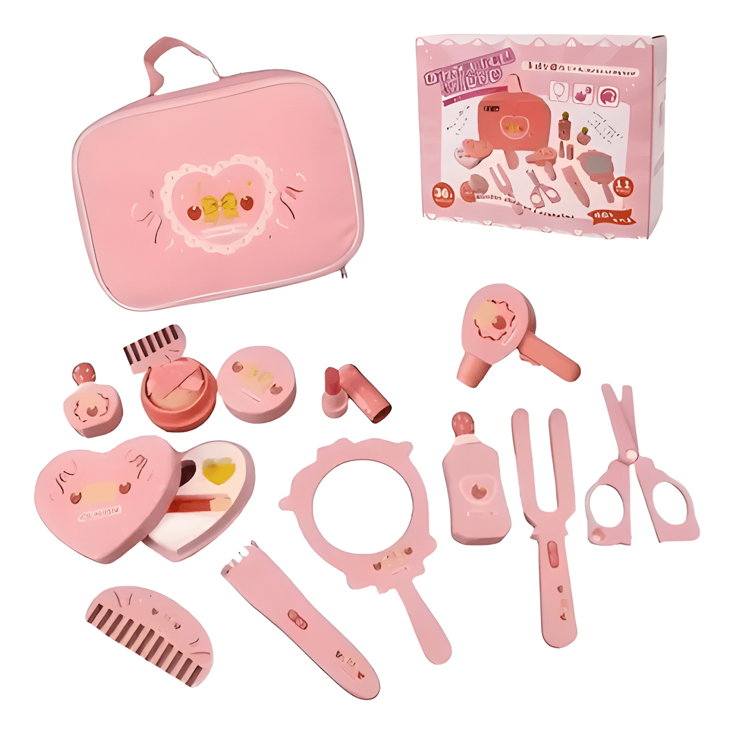 Set de maquillaje juguete de madera didáctico para niñas-0