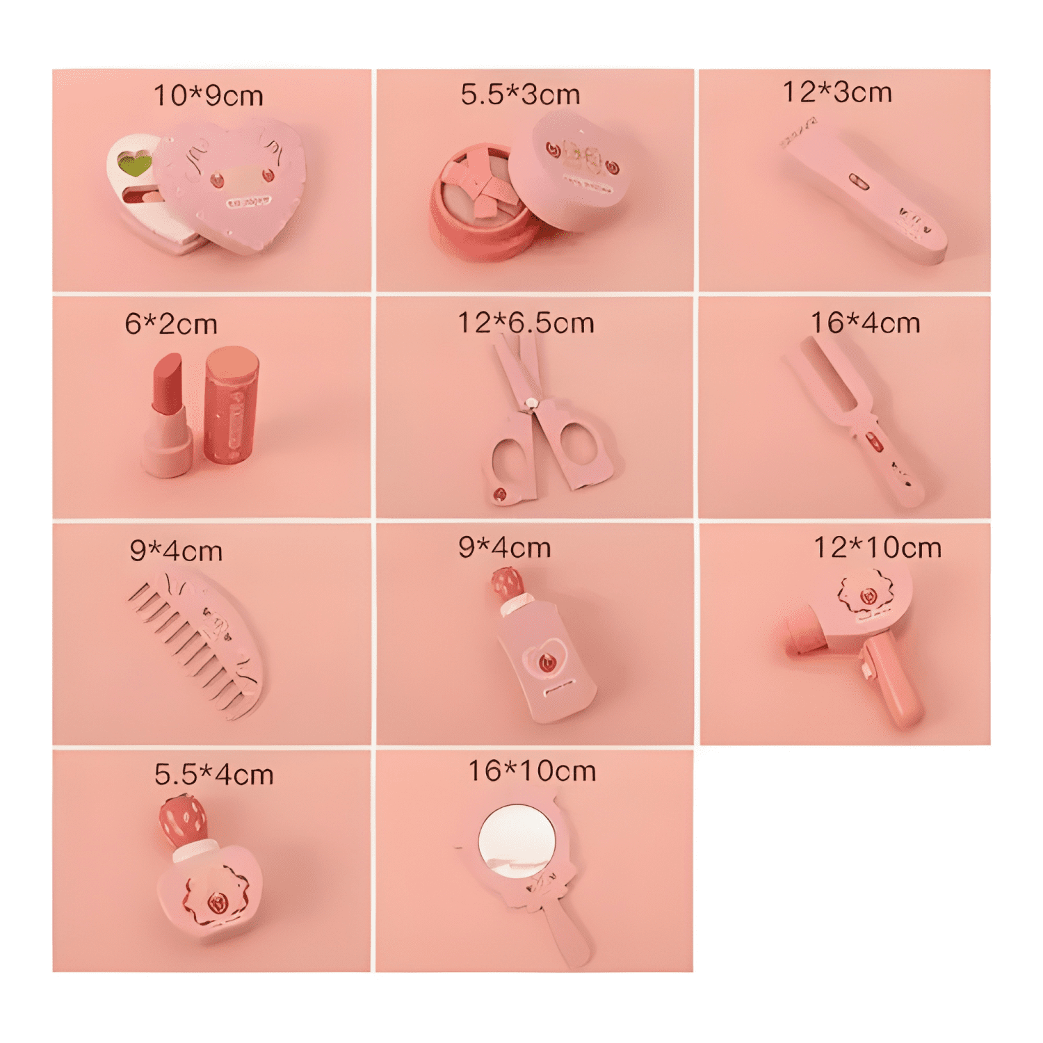 Set de maquillaje juguete de madera didáctico para niñas-3