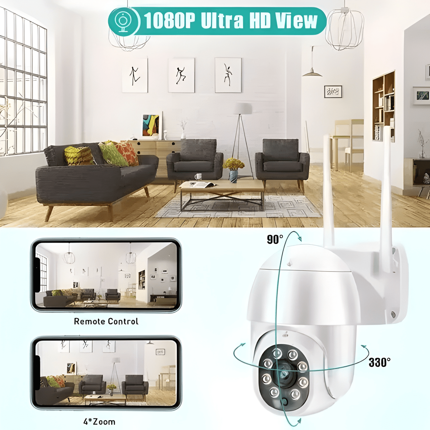 Cámara Ip con Movimiento Infrarrojo Impermeable Wifi Full Hd-3