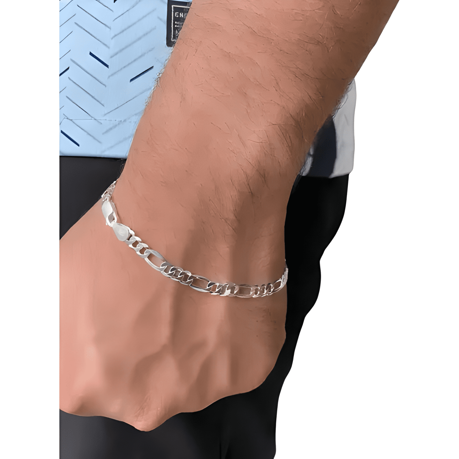 Pulsera para hombre de auténtica plata de ley 925 maciza de-4