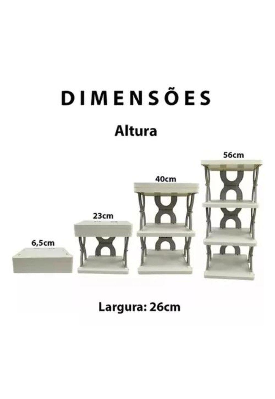 Zapatero armable de aluminio 4 pisos pequeño 56cmx26cm-3