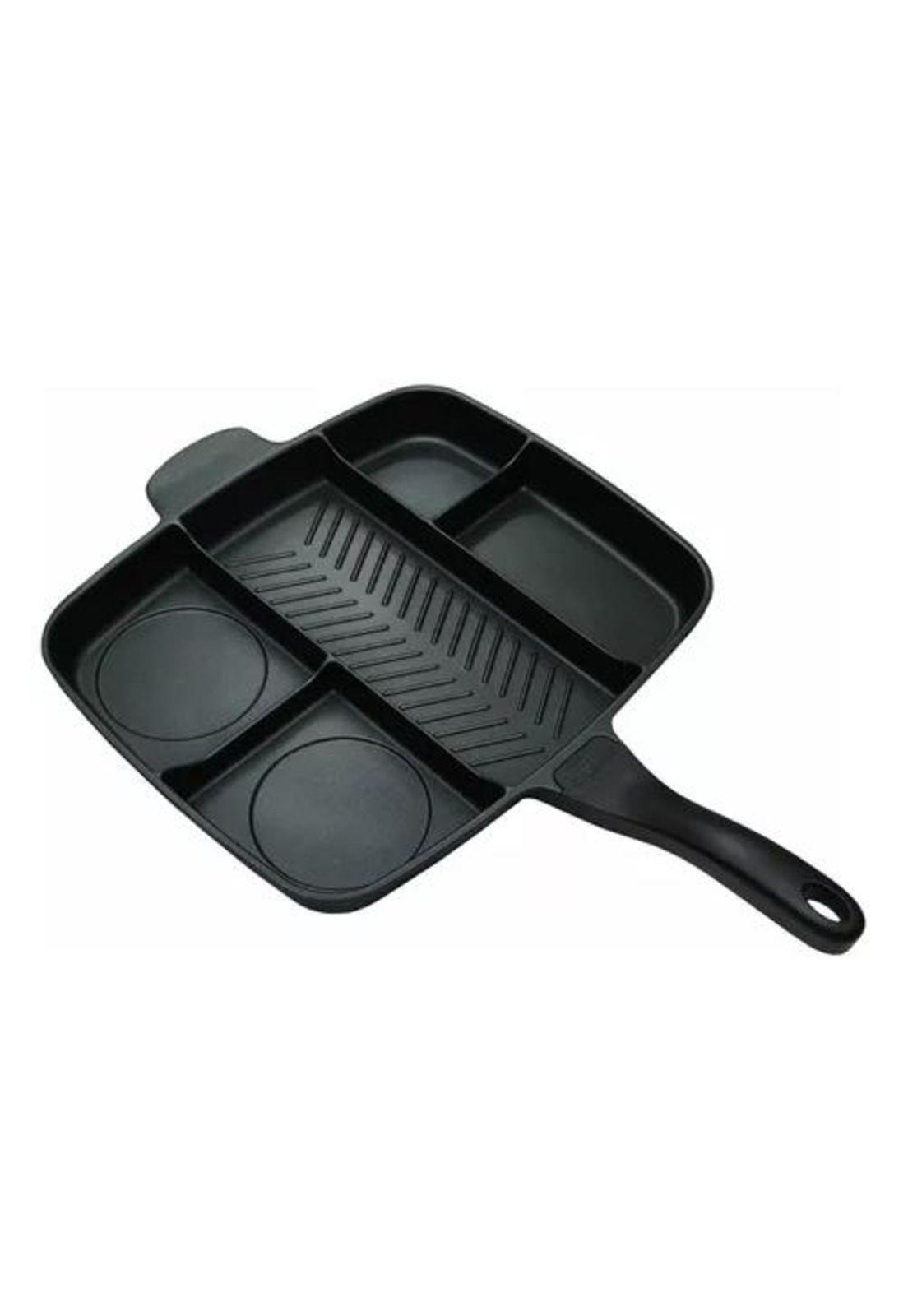 Sartén multiuso 5 en 1, antiadherente, horno y cocina, color negro-5