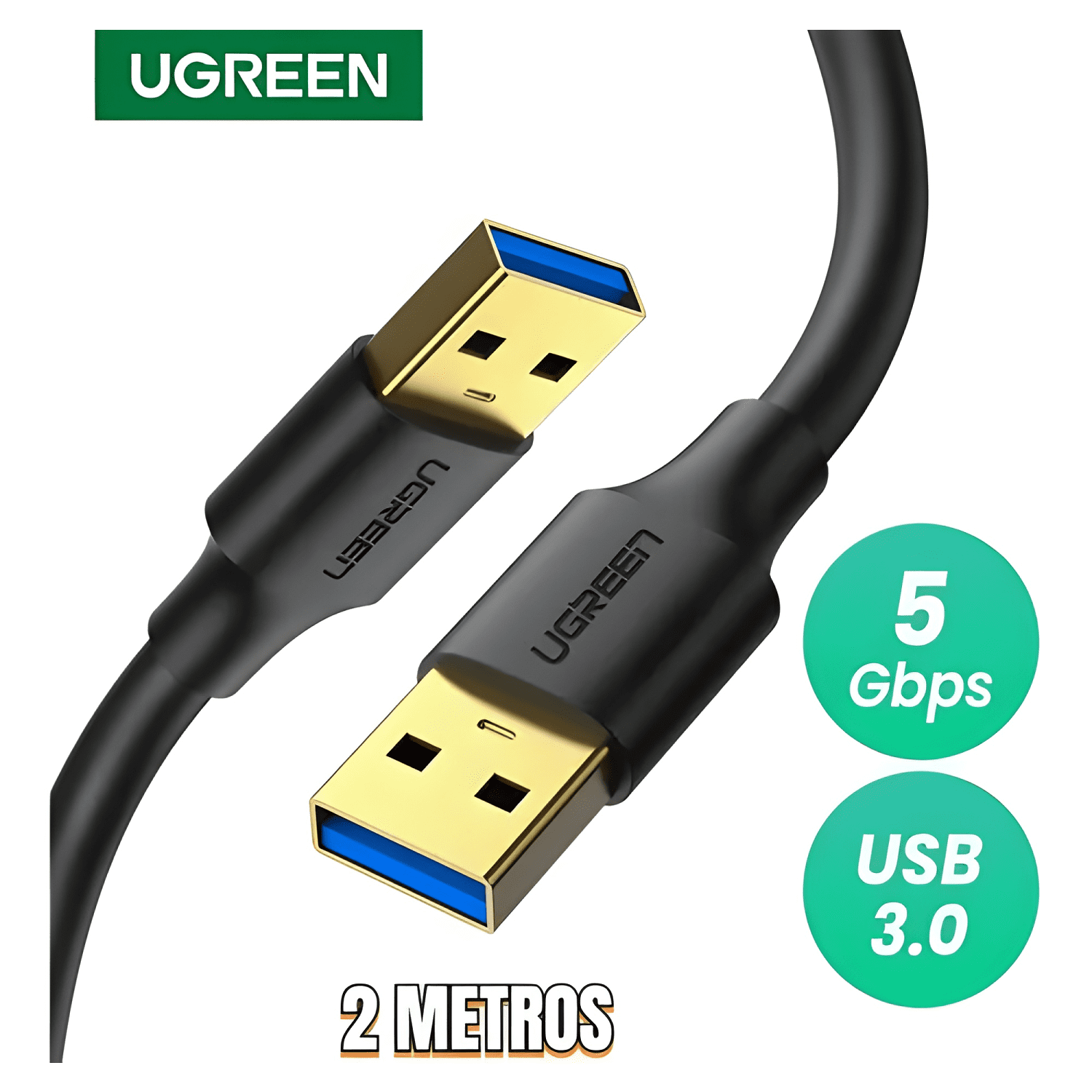 Cable USB 3.0 AM a AM 2m Negro-3