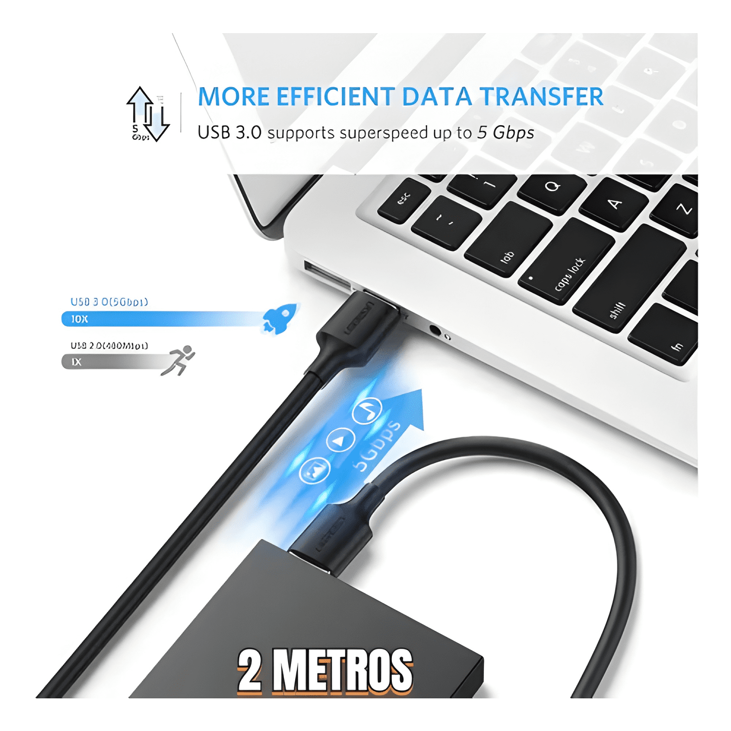 Cable USB 3.0 AM a AM 2m Negro-4