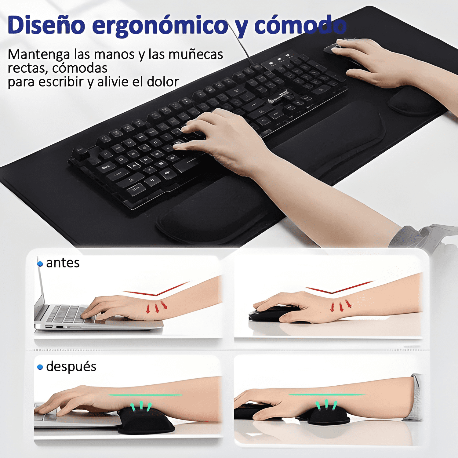 80x30cm Mouse Pad Reposamuñecas Alfombrilla Teclado Muñeca-2