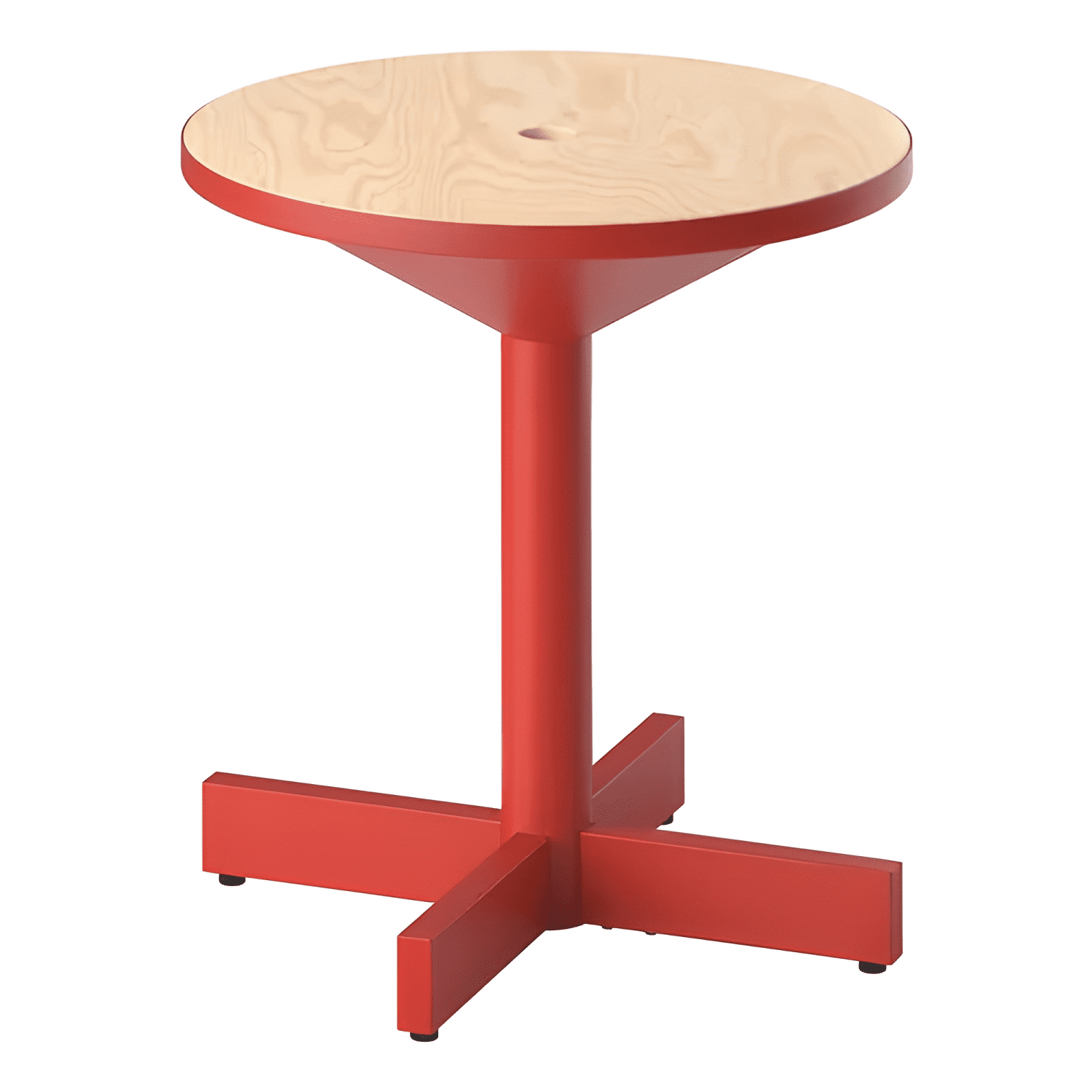 Mesa Lateral Madera Redonda 40 Cm Patas Acero-0