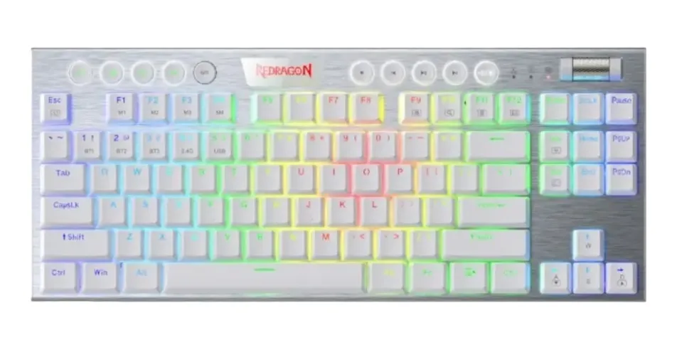 Teclado Redragon Horus K621w TKL inalámbrico blanco-0