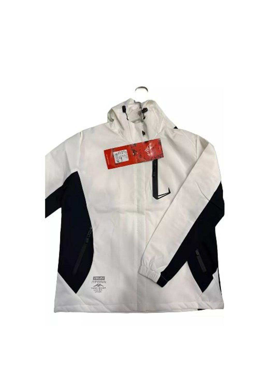 Chaqueta cortaviento deportiva ultra liviana micropolar blanco, talla L-0