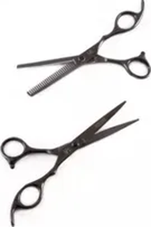 Set tijeras filo navaja + esculpidora color negro-0
