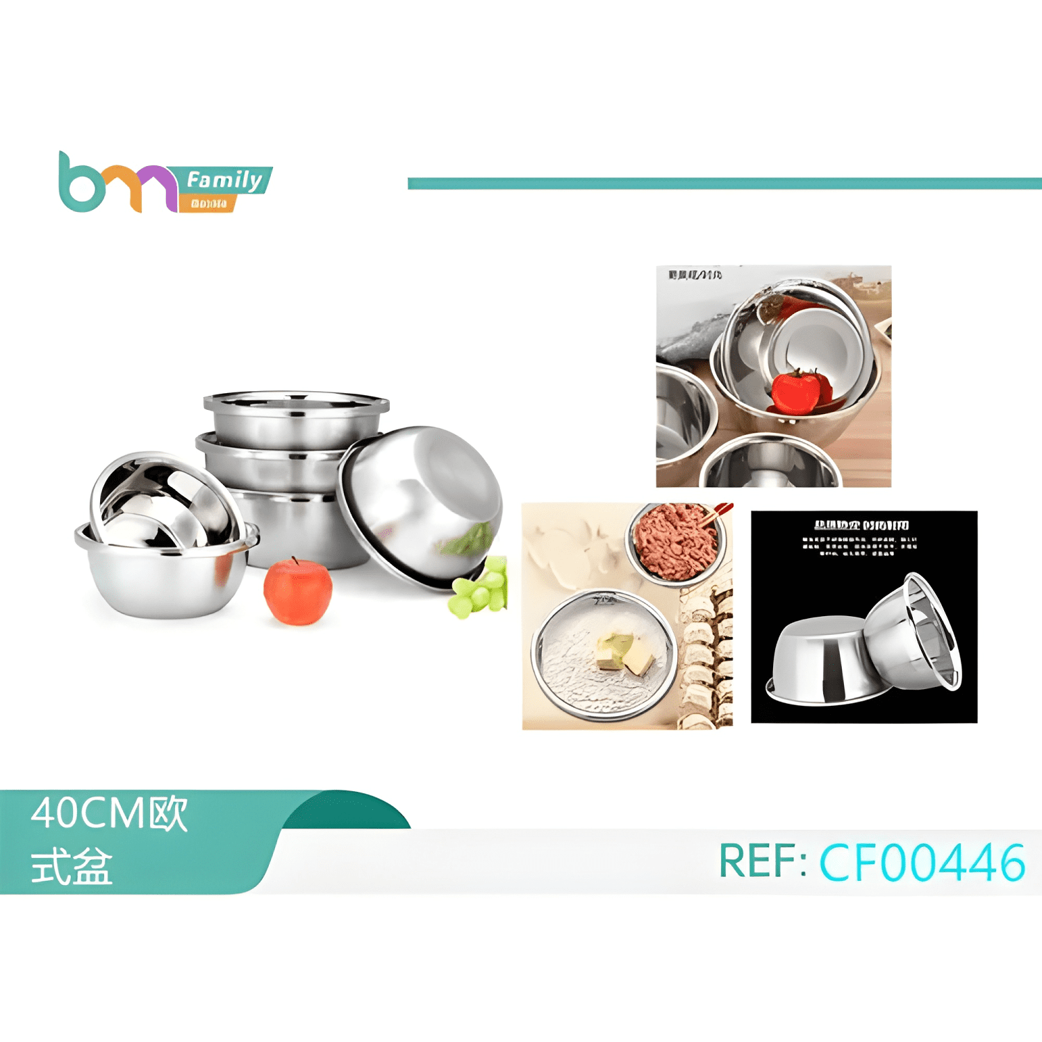 Bowl cuenco tazon profundo 40 CM acero cocina-4